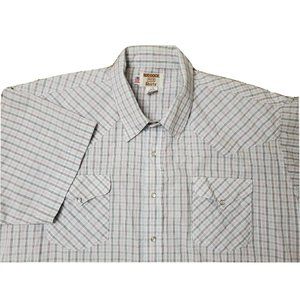 Vintage Ruddock Eyre Big Man Classic Fit Men's 19 Blue Plaid Casual Button Shirt